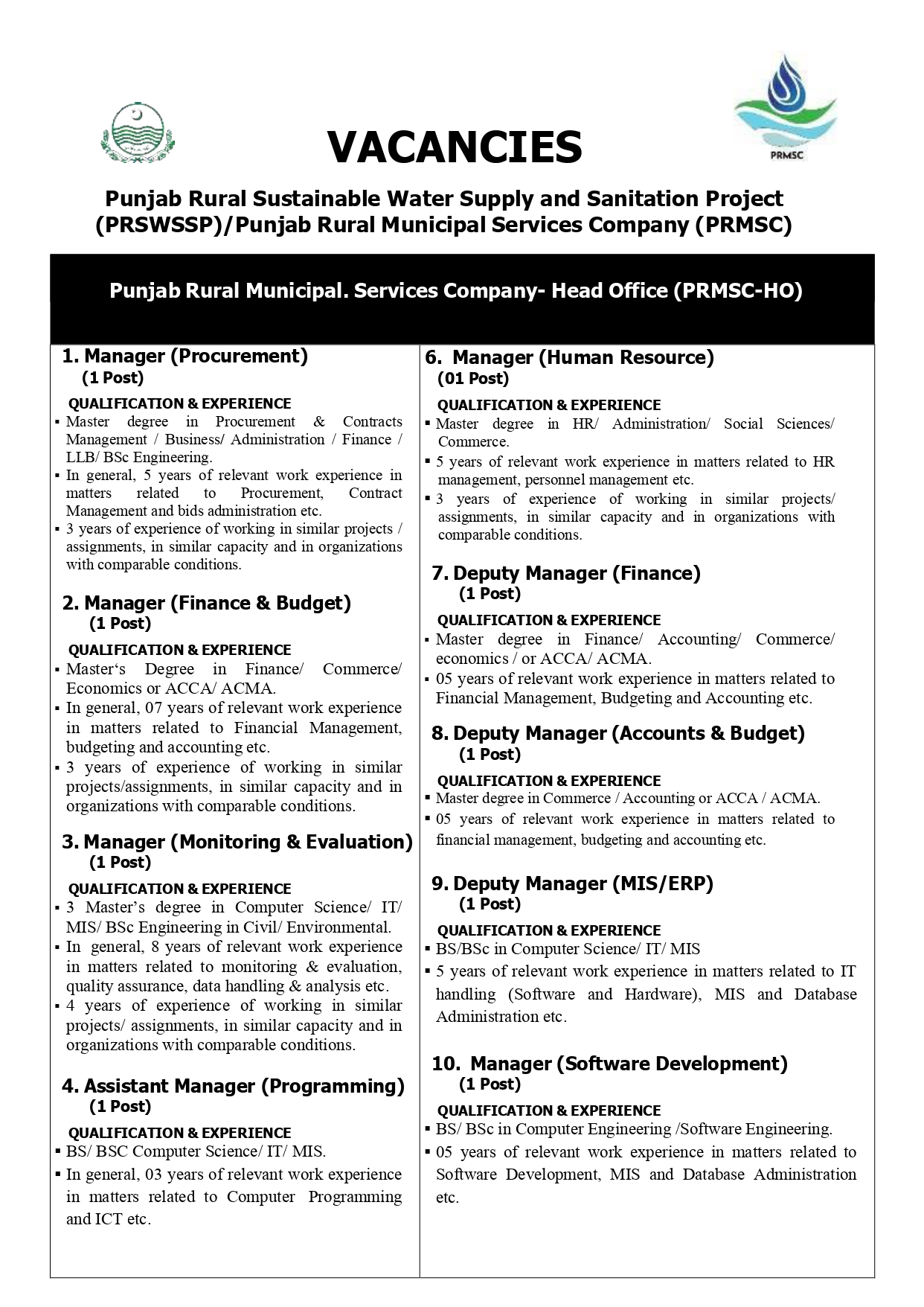 Punjab Govt Jobs 2022 Rural Municipal Services Company